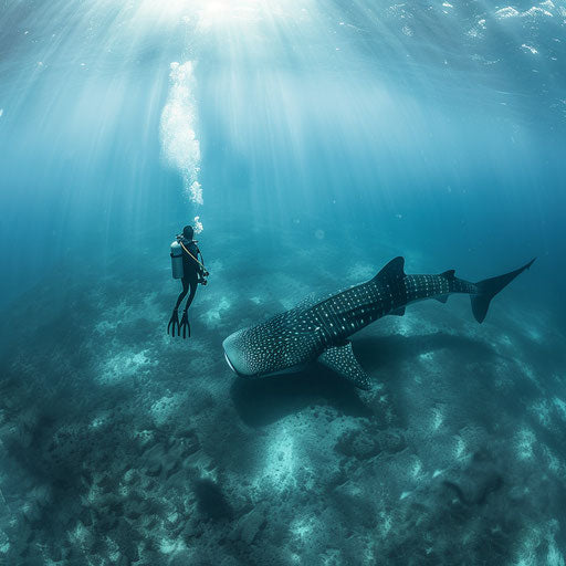 Whale shark and diver: moment of underwater coexistence