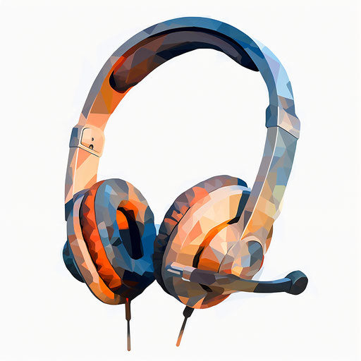 Headset in Impressionistic Art style, on white background