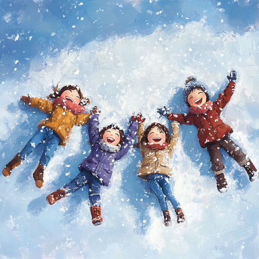 Family snow angels