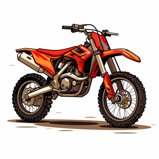 Minimalist dirt bike illustration on white background