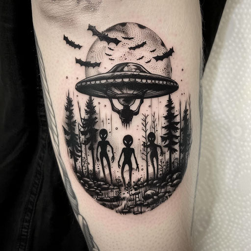 Ufo Body Art Tattoo Stencil Kit