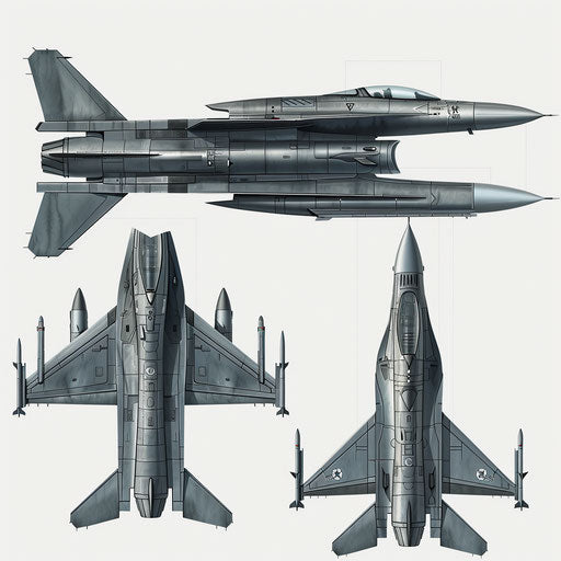 Photo-realistic jet clipart on flat white background, detailed with subtle textures and high clarity