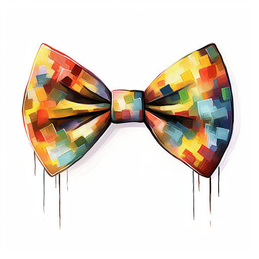 Bow tie in Oil painting style, on white background
