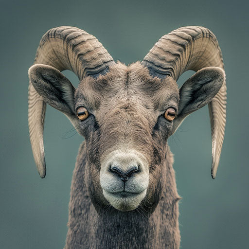 Bighorn sheep with curious expression