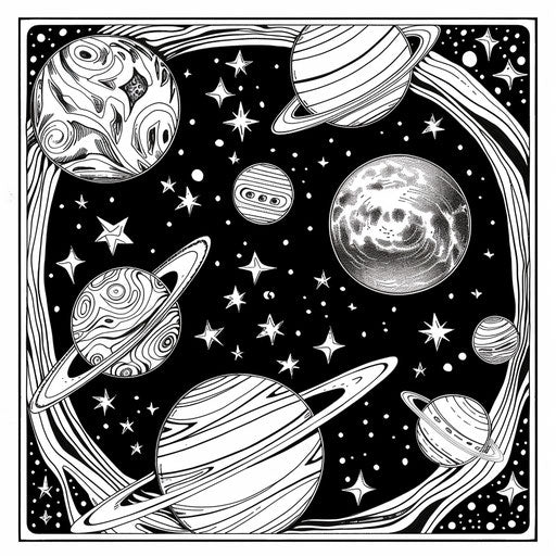 Vivid planets with bold lines