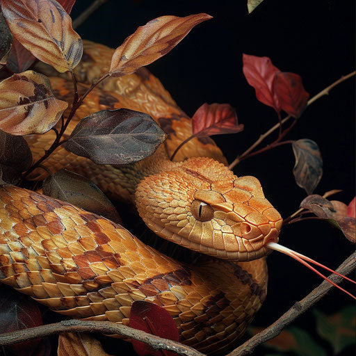 Copperhead snake in motion, Frans Lanting style
