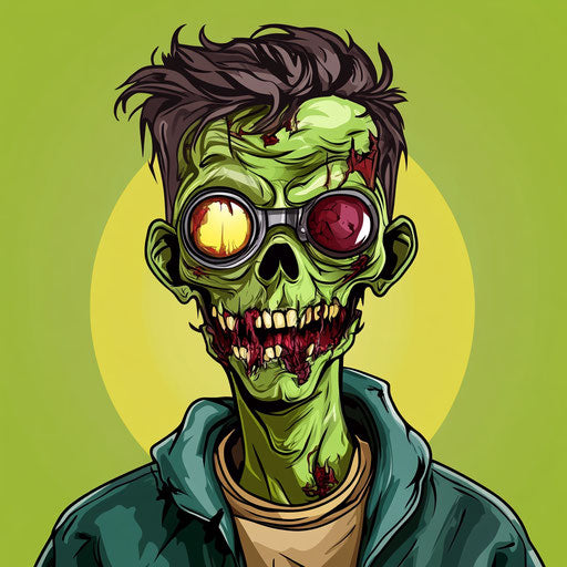 Halloween cartoon zombie green skin fall season avatar