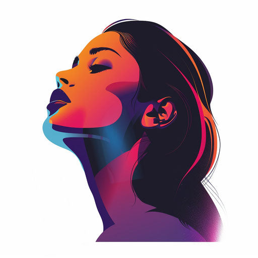 Realistic woman illustration on flat white background