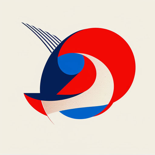 Graphic design logo with dynamic lines and bold typography