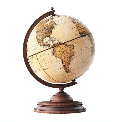 3D globe on flat white background