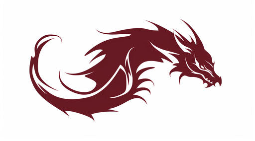 Red dragon tattoo on white background