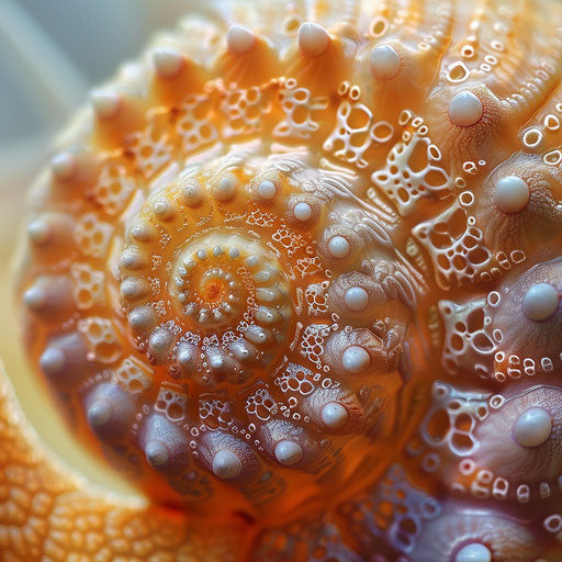 Snail shell with intricate patterns