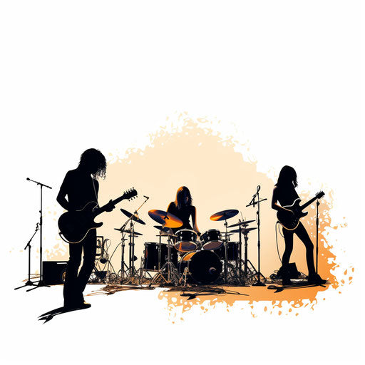 Minimalist-style concert illustration on white background