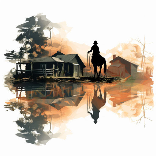 Shadow in Impressionistic Art style, on white background