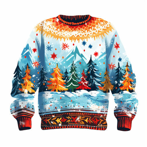 Ugly Christmas sweater in Impressionistic Art style