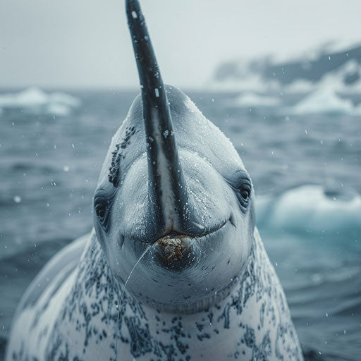 Expressive portrait of a narwhal, in the style of Will Burrard-Lucas