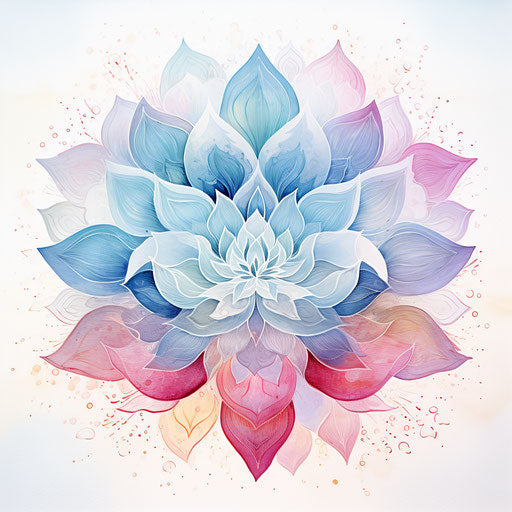 Lotus flower watercolor pattern, delicate design