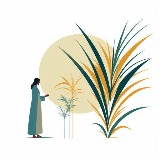 Palm Sunday clipart in Minimalist style, on white background