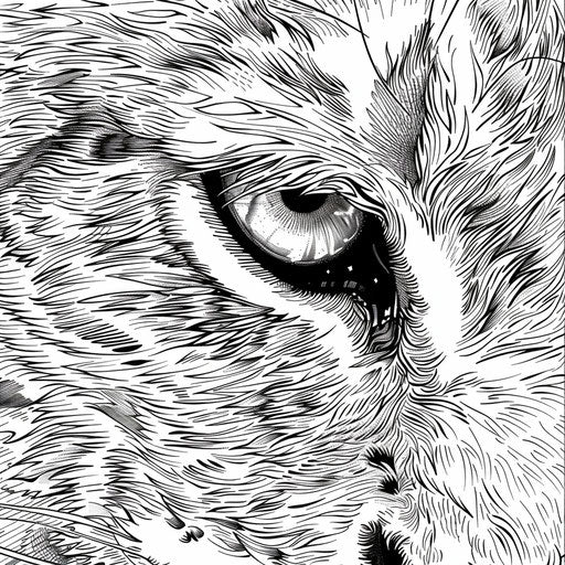 Close-up of black panther's eyes and fur texture