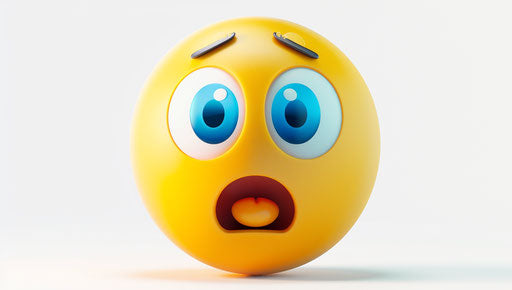 Shocked persona emoji, yellow and blue gradient colors