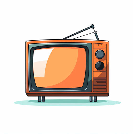 Minimalist style tv clipart on white background