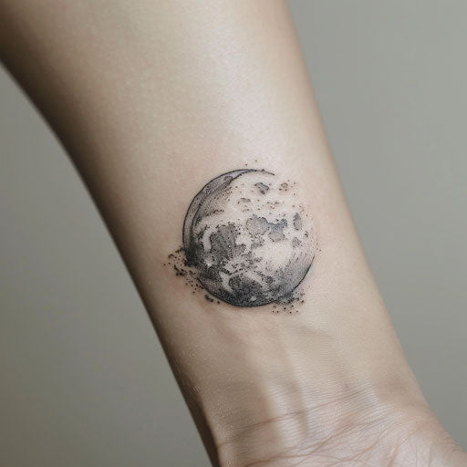 Tiny moon wrist tattoos