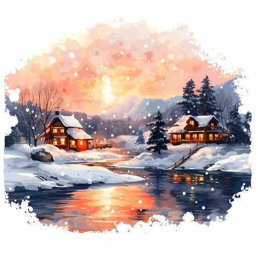2024 New Year clipart in the style of Oil painting, on a white background