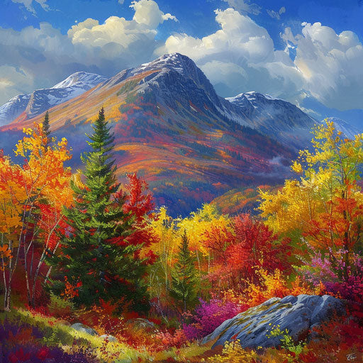 Mount Augustus in autumn with colorful foliage, Kevin McNeal style