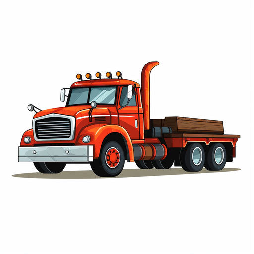 Minimalist style tow truck clipart, on white background