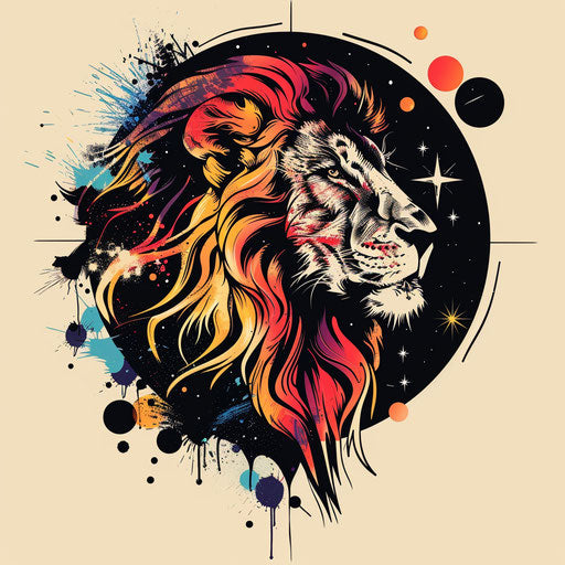 Urban tattoo sketch of the Lion constellation