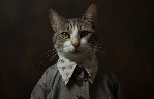 Cat standing in space, Bengal School of Art style