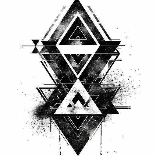 Geometric abstract tattoo in clipart style