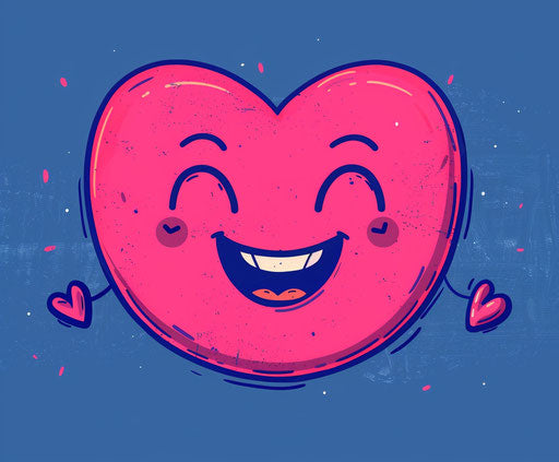 Cartoon illustration of smiling happy heart