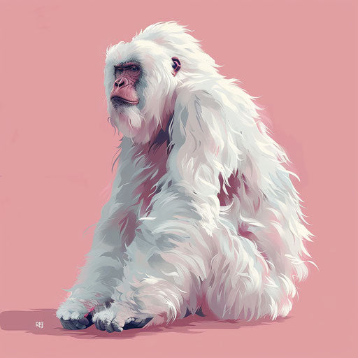 Dusky Rose Background with Realistic Yeti Clipart