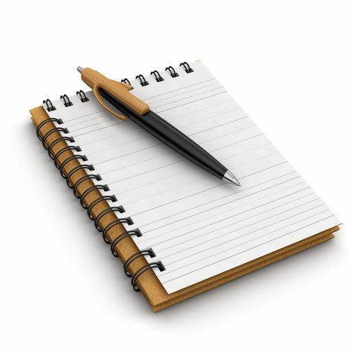 Minimalist clipart of a note on white background
