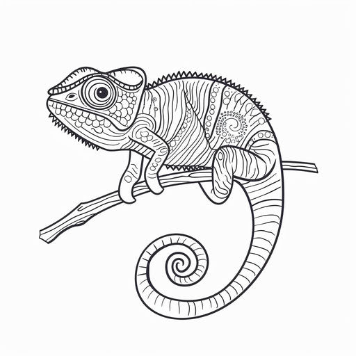 Simple chameleon for easy coloring