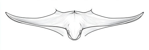 Very simple manta ray coloring book page 3:1
