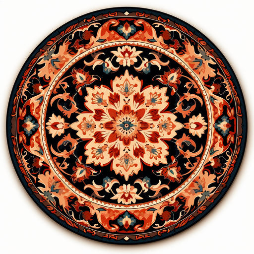 Rug clipart in the style of Chiaroscuro Art, on white background