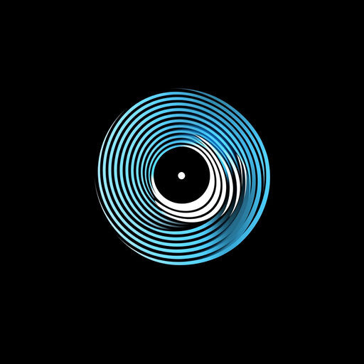 Elegant DJ logo with abstract vinyl wave symbol