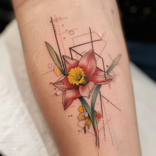 Narcissus Flower Tattoo Vector Art