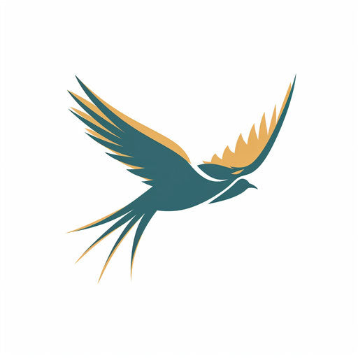 Flying bird in minimalist style
