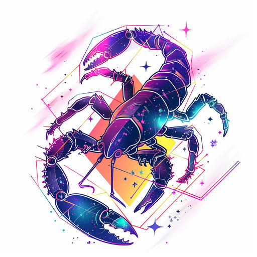 Geometric tattoo sketch in clipart style - Scorpio constellation