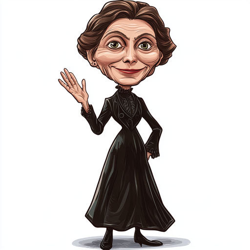 High-Impact Clara Barton Caricature Clipart for Advertising