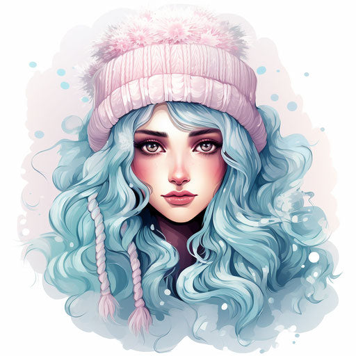 Cold clipart in the style of Pastel Colors Art, on white background