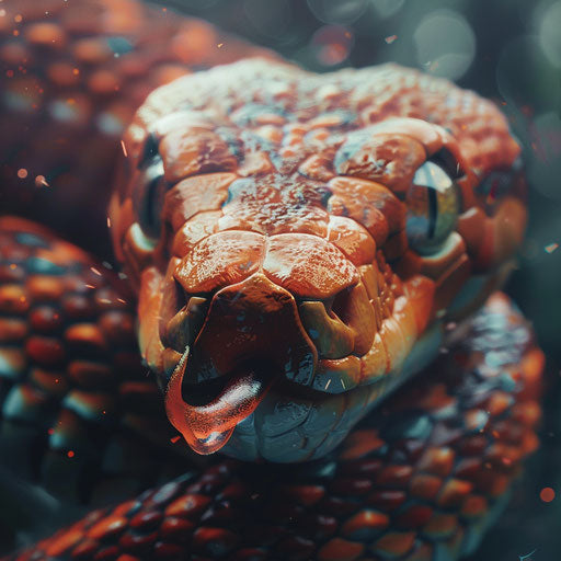 Python snake with a curious tongue flick
