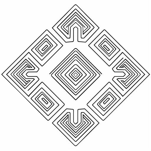 Elegant Greek key pattern, continuous line drawing
