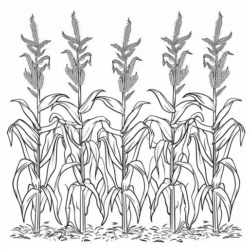 Corn plants in neat rows