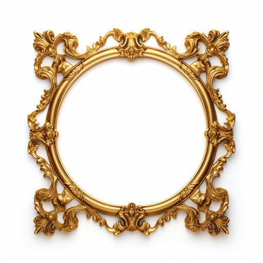 Frame clipart in the style of Oil painting, on a white background