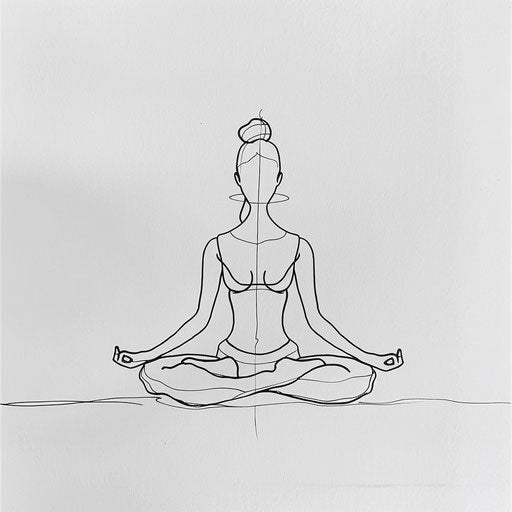 Tranquil flat tattoo sketch of a yoga posture