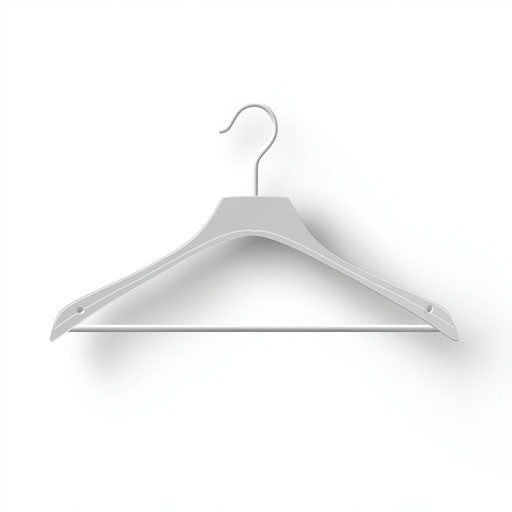 3D coat hanger in photo realistic style with flat white background, isolated clipart